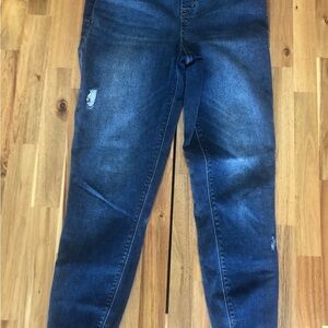 SPANX Women's dark Indigo Jeans with Subtle Distress